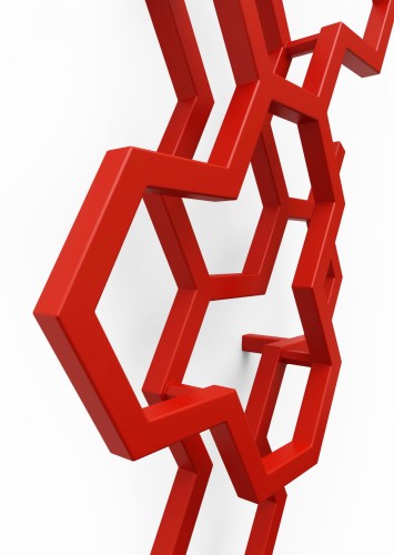 Grzejnik łazienkowy TERMA HEX 49x122cm, moc 346W , podłączenie ZX Biały WGH2X122048K916ZX