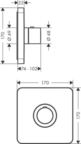 Bateria termostatyczna AXOR SCHOWERSELECT chrom 36711000