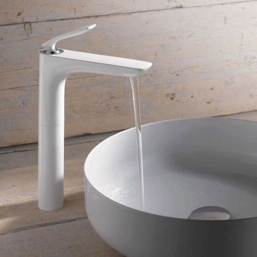 Bateria umywalkowa KLUDI BALANCE WHITE bez korka, biała / chrom 522969175