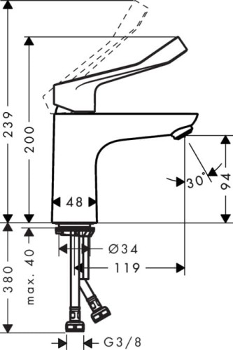 Bateria umywalkowa HANSGROHE FOCUS CARE chrom 31917000