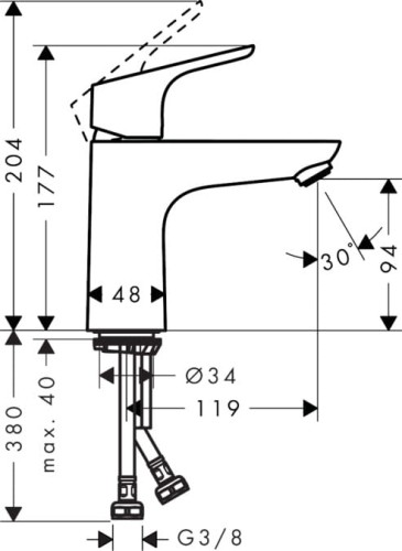 Bateria umywalkowa HANSGROHE FOCUS chrom 31509000