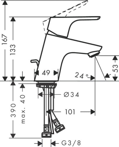 Bateria umywalkowa HANSGROHE FOCUS chrom 31539000