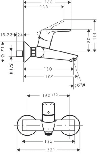 Bateria umywalkowa HANSGROHE FOCUS chrom 31923000
