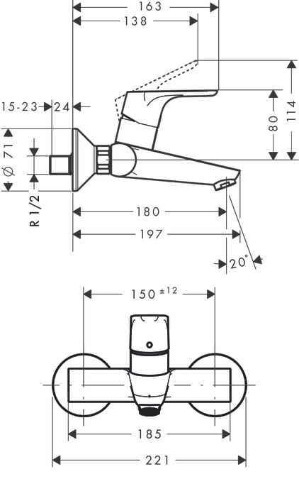Bateria umywalkowa HANSGROHE FOCUS chrom 31923000