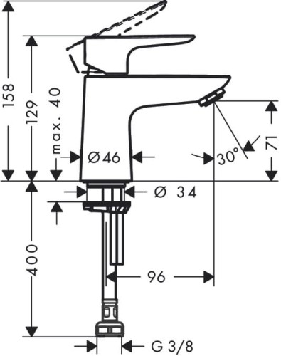 Bateria umywalkowa HANSGROHE TALIS E chrom 71706000