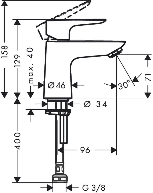 Bateria umywalkowa HANSGROHE TALIS E chrom 71706000