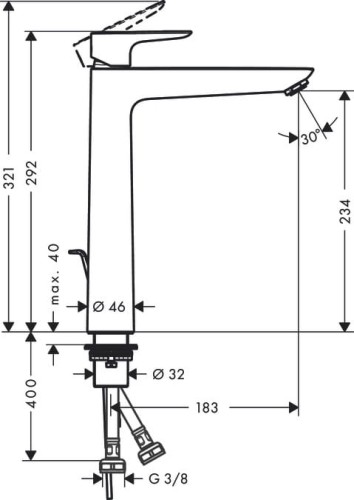 Bateria umywalkowa HANSGROHE TALIS E chrom 71716000