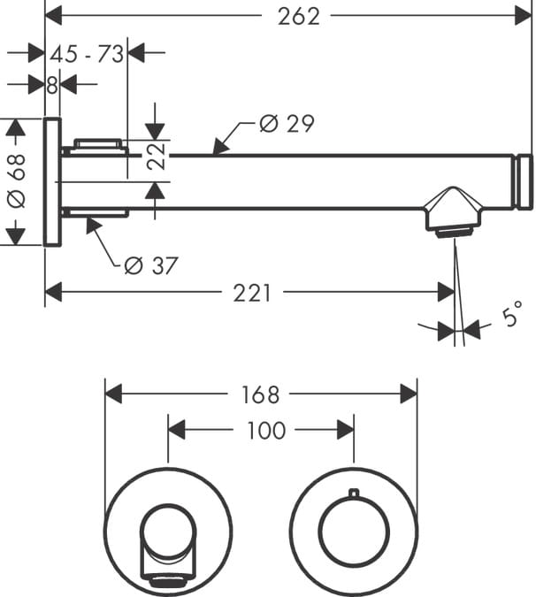 Bateria umywalkowa AXOR UNO chrom 45113000