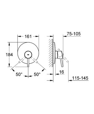 Bateria natryskowa GROHE CONCETTO el. zewnętrzny, chrom 19345001