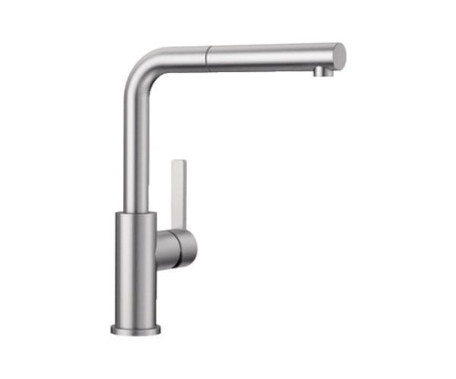 Bateria kuchenna BLANCO LANORA-S stojąca, z wyciąganą wylewką,  stal szczotkowana 523123