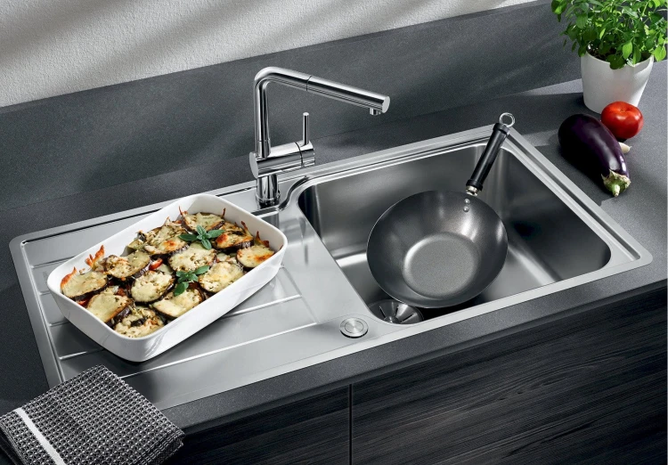 Zlewozmywak stalowy  BLANCO CLASSIMO XL 6 S-IF 100x50 cm 1K+O, z korkiem .aut.InFino PushCont, stal polerowana 525327