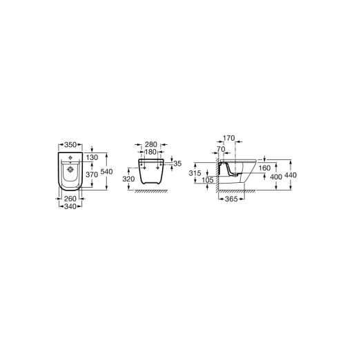 Bidet wiszący ROCA GAP biały A357475000