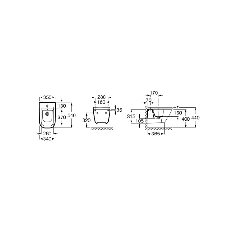 Bidet wiszący ROCA GAP biały A357475000