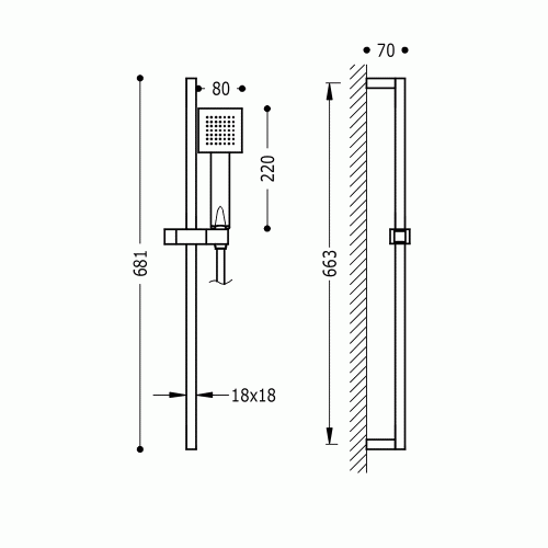 Zestaw prysznicowy LOFT TRES chrom 134512