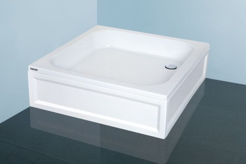 Brodzik kwadratowy SANPLAST CLASSIC 80x15cm, stelaż w komplecie, biały 615-010-0030-01-000