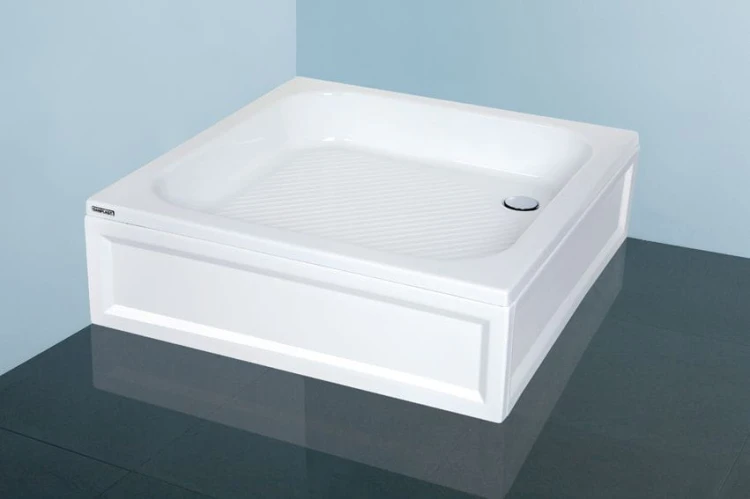 Brodzik kwadratowy SANPLAST CLASSIC 80x15cm, stelaż w komplecie, biały 615-010-0030-01-000