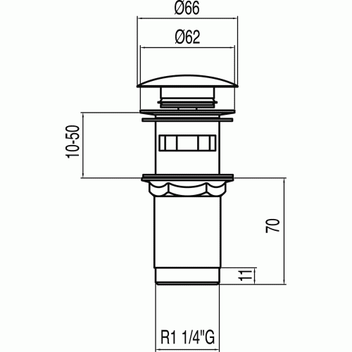 Korek Tres CLICK-CLACK chrom 13454160
