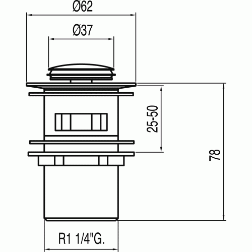 Korek Tres CLICK-CLACK chrom 13454190