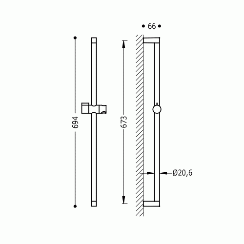 Drążek FASHION Tres prysznicowy chrom 3463706