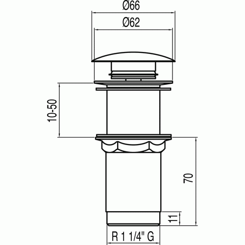 Korek Tres CLICK-CLACK bez przelewu chrom 13454060