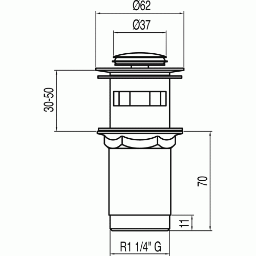 Korek Tres CLICK-CLACK chrom 13454110