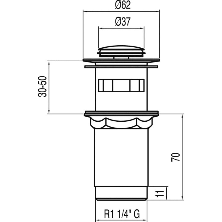 Korek Tres CLICK-CLACK chrom 13454110