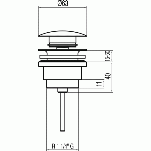 Korek Tres CLICK-CLACK chrom 13454010
