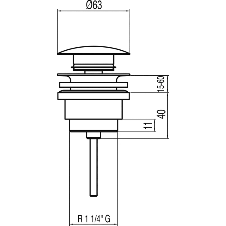 Korek Tres CLICK-CLACK chrom 13454010