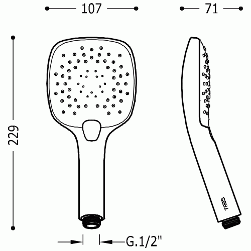 Słuchawka Tres prysznicowa chrom 29974906