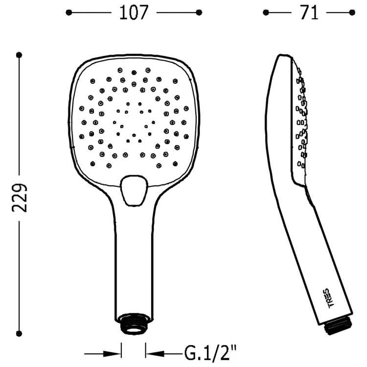 Słuchawka Tres prysznicowa chrom 29974906