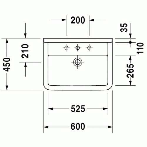 Umywalka DURAVIT STARCK 3 60x45cm, biała 0300600000