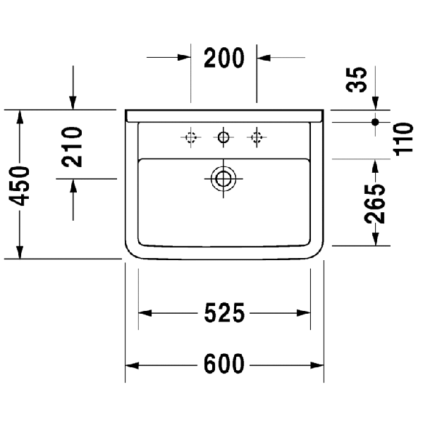 Umywalka DURAVIT STARCK 3 60x45cm, biała 0300600000