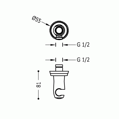 Uchwyt MONOCLASIC Tres prysznicowy chrom 24218201