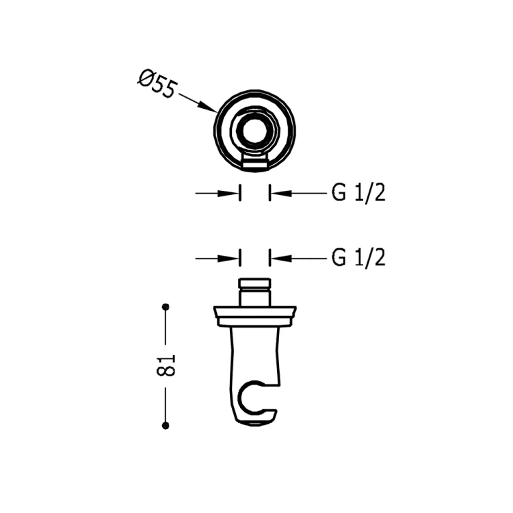 Uchwyt MONOCLASIC Tres prysznicowy chrom 24218201