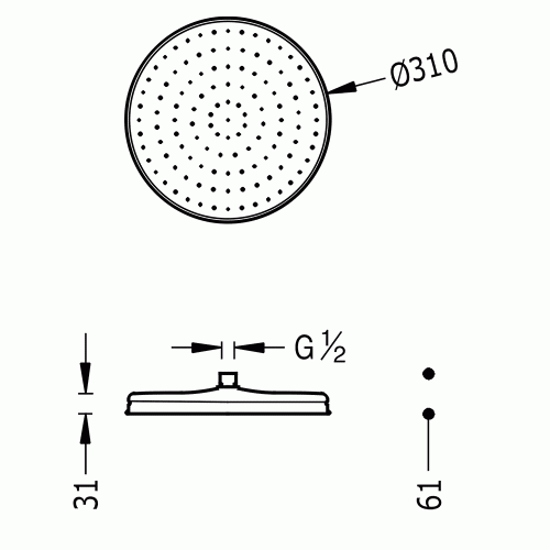Głowica prysznicowa CLASIC Tres chrom 29933703