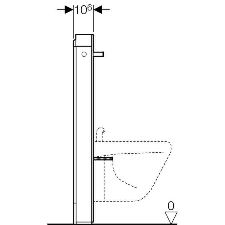 Moduł sanitarny do bidetu GEBERIT MONOLITH natynkowy H101 szkło białe / aluminium 131.030.SI.5