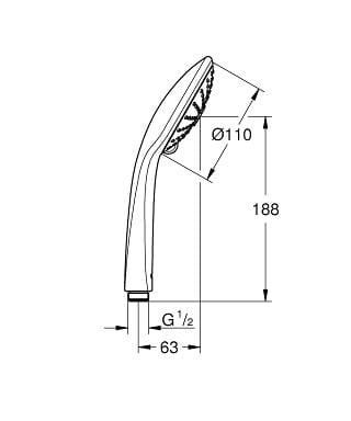 Słuchawka natryskowa GROHE EUPHORIA 3-funkcyjna chrom 27239000