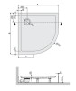 Brodzik półokrągły SANPLAST FREE LINE 100x100x5cm, zabudowany, ze stelażem i syfonem, biały 615040174001000