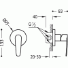 Bateria natryskowa FLAT TRES podtynkowa, chrom 20417701