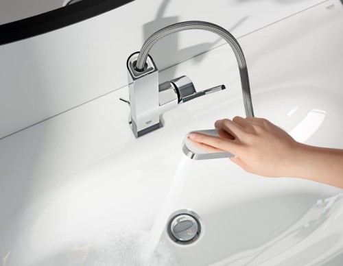 Bateria umywalkowa GROHE PLUS z wyciąganą wylewką, chrom 23844003