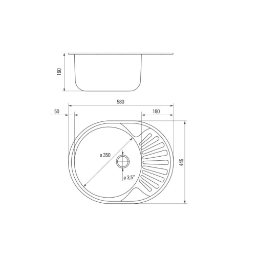 Zlewozmywak DEANTE TWIST 1K+Oc, 580x445, z syfonem, dekor ZEU 311C