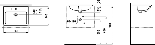 Umywalka blatowa LAUFEN PRO S 56x44 biały H8189630001041