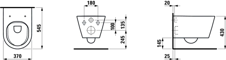 Miska wisząca KARTELL BY LAUFEN 55x37cm Rimless biały  H8203370000001