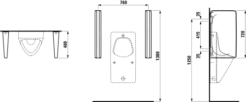 Przegroda pisuarowa LAUFEN CINTO 40x72 biały H8476030000001