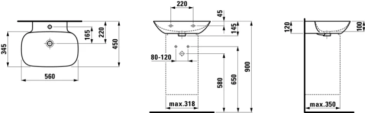 Umywalka LAUFEN INO 560x450mm biały  H8103020001041