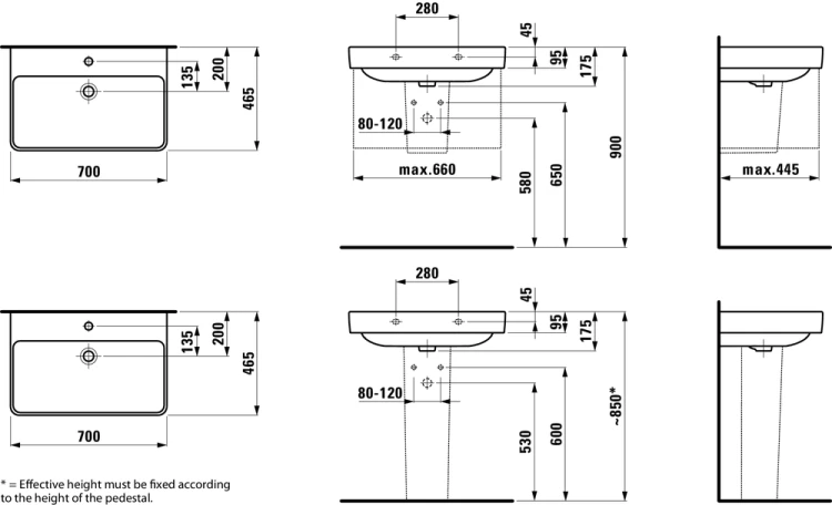 Umywalka LAUFEN PRO S 70x46,5 biały H8109670001041