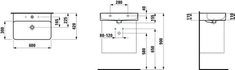 Umywalka LAUFEN VAL 600x420mm  H8102830001041
