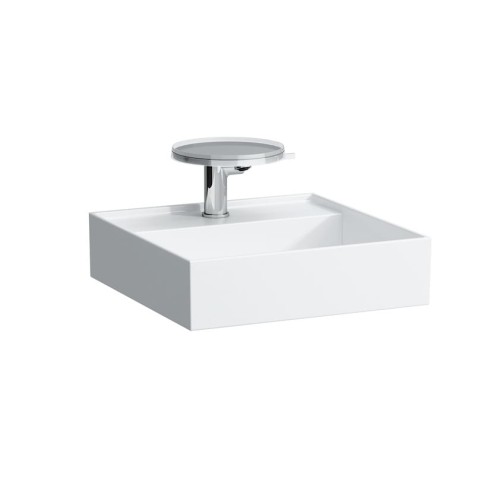 Umywalka nablatowa KARTELL BY LAUFEN SaphirKeramik 460x460 mm z ukrytym odpływem, biały H8153310001111