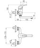 Bateria umywalkowa KFA JASPIS ścienna chrom L150 540-810-00