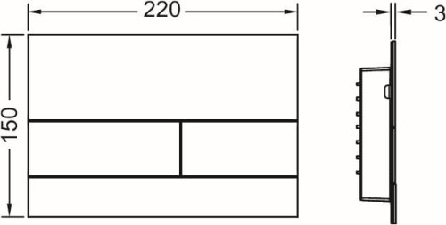 Przycisk spłukujący TECE SQUARE II 3/6l, metal, czarny mat 9.240.833